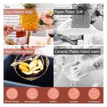 Burgundy Plastic Plates Disposable - 175pc Party Dinnerware Set For 25 Guests - As Picture/W - View 3