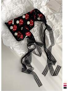 1 件万圣节派对幽灵/蜘蛛网蜘蛛南瓜蝙蝠魔鬼独特成人头带，深色风格钩针编织头带，秋冬装饰性能三角围巾，优雅发饰 - 彩色 - 查看 12