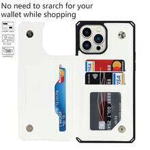 For  13 Pro Max Case With Card Holder, 13 Pro Max Wallet Case For Women Men, Stand And Strap,Leather Protective Phone Case Cover- Black Gray{"Color_name":"M-Gray"} - 多色13 - 查看 5