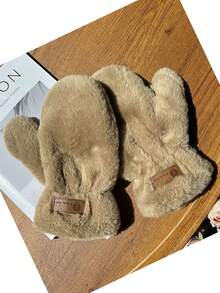 New Winter Warm Gloves For Men And Women Thickened Velvet Imitation Rabbit Fur Windproof Warm Gloves - Multicolor - View 12