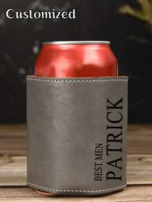 1pc Custom Personalized Leather Can Cooler, Custom Beer Bottle Leather Case, Custom Waist-Mounted Can Beverage Bottle Leather Case, Custom Bachelor Party, Groomsman Proposal Gift, Bridesmaid Beer Bottle Holder, Perfect For Anniversary, Birthday, Christmas, Valentine'S Day, Halloween, Mother'S Day Or Father'S Day, Grand Opening, Graduation Ceremony, Camping Gift, Custom, For Her, Boyfriend, Family, Friends - Multicolor - View 6