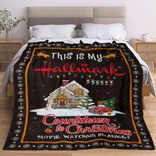 1 pieza Manta con patrón navideño personalizado, perfecta para agregar calidez a tu sala de estar u oficina, o como manta decorativa. Esta versátil manta de viaje es un regalo ideal para cualquier temporada y un excelente accesorio de decoración del hogar.