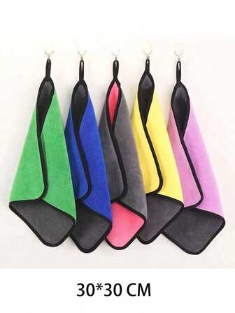 4/5pcs Microfibre Car Drying Towel 11.8"X11.8" Extra Large Car Cleaning Detailing Absorbent Car Drying Cloth Window Cleaner Dryer Gray Pink