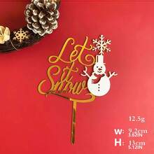 1pc/3pcs/6pcs Acrylic Merry Christmas Snowman Elk Cake Toppers,For Christmas Theme Party DIY Cake Dessert Baking Decorations