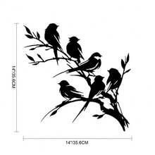 Metal Bird Silhouette Wall Art- Cut Tree Branch Design For Living Room& Bedroom, Metal Hanging Sign, Easy To Clean, Fall Decor, Garden Decoration, Gifts For Boyfriend - 黑色 - 查看 6