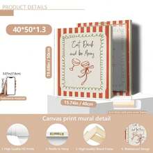 1pc Scandinavian Christmas Quotes Wall Paintings, Printable Decorative Paintings On The Theme Of Eating, Drinking And Having Fun, Illustrations Of Holiday Wine Glasses, Nordic Winter Festival Art Works Such As Canvas Wall Art, Funky Girl Art, Inspirational Quote Art, Home Decor And Canvas Hanging. - Multicolor - View 15