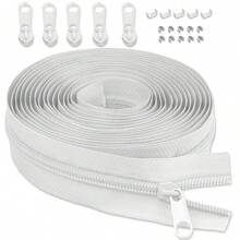 19 Cuộn / 6 Cuộn Màu #5/#3 Dây kéo cuộn nylon theo mét Dài 4 mét trong cuộn nylon liên tục có thanh trượt dây kéo và chốt khóa kéo để may đồ bọc - Dòng màu xám - Xem 3
