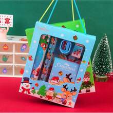 6pcs/Set Christmas Themed Pencil Stationery Gift Box, Classroom Prizes, Valuable School Supplies Set, Student Activity Holiday Gifts
