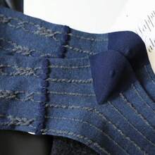 5双装女士藏蓝色复古中筒袜，经典休闲款式，适合秋冬季日常穿着 - 彩色 - 查看 10