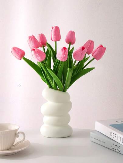 3/8/16/20 支装精美逼真白色郁金香仿真花束 - 适用于卧室、客厅、婚礼、派对、情人节、父亲节、毕业典礼、母亲节礼物、复活节装饰、女友礼物、周年纪念礼物、仿真花、圣诞节礼物、妈妈礼物、闺蜜礼物、生日礼物、新娘捧花、送给她的礼物、假花、假植物、家居装饰、婚礼装饰、婚礼配饰