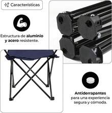 Silla de Camping Plegable, Ligera y Resistente, Con Portavasos, Azul Marino, Pack de  Sillas - CAMUFLAJE GRIS - Ver 9