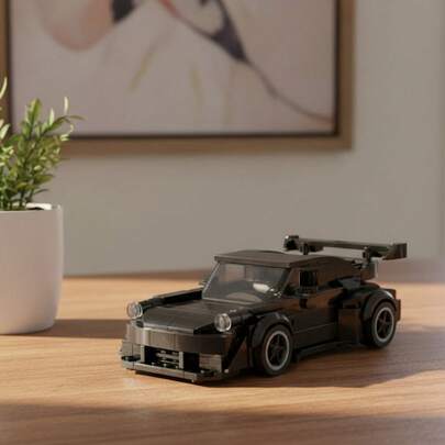 MIKEMENG Schwarz/Blau/Weiß Bauklötze Auto Set, Kinderspielzeug für Bildung und Kreativität, DIY Auto Modell Bausatz, City Tech Champion Cup Serie, geeignet als Geburtstags-, Halloween-, Weihnachtsgeschenk sowie für Zuhause Sammlung & Dekoration