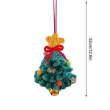 Car Rearview Mirror Charms Cute Crochet Christmas Tree Hanging Decorations Small Ornaments - Dark Green - View 6