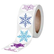 500pcs Colorful Snowflake Christmas Stickers - Holiday Decorative Stickers, Suitable For Halloween, Christmas, Gift Envelopes Sealing And Decoration - Multicolor - View 4
