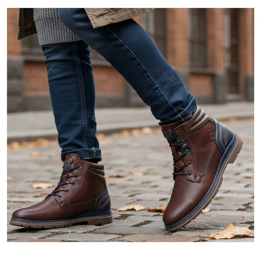 Pakar Zapaterias TOTAL BLACK BOOT FOR MEN NAVY BROWN - Brown - View 1