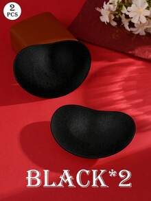 2/4 Stücke Schwarz-Aprikose Büstenhalter Polster, Länge 11 cm, Breite 8 cm, klebende BH Einsätze zum Anheben, wasserdicht für Sport, Bademode, Bikinis, Kleider