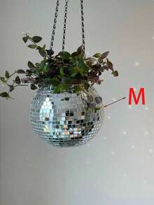 1 件迪斯科球花盆，悬挂式镜球形花盆，花园装饰悬挂花盆（实际商品可能比图片小，请订购大一号）