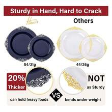 Blue & Silver Plastic Plates Disposable - 175pc Party Set For 25 Guests - As Picture/F - View 2