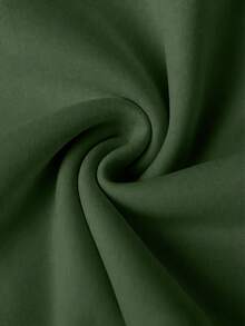 青少年男童休闲印花黑色保暖内衬卫衣，秋季款 - 軍綠色 - 查看 7