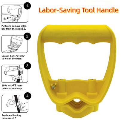 Labor-Saving Ergonomic Shovel Back-Saving Tool Handle Work With Garden Shovels Rakes, D Grip Ergonomic Handle Replacement