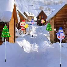 1 Set 6 Stück Solar Weihnachtsgarten Beleuchtung, Solar Weihnachtsmann, Schneemann und Weihnachtsbaum, 8 Beleuchtungsmodi, geeignet für Weihnachtswege, Garten, Rasen, Winterfeiertage, Weihnachtsdekoration