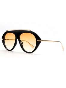 1pc Large Frame Elliptical Metal Legs Women's Fashion Glasses Tortoise Color Women's Glasses Four Seasons Vacation Beach Accessories Daily Leisure Versatile Glasses Clothing Wear Matching Accessories Glasses