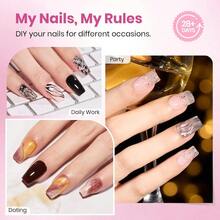 Beetles Gel Nail Tips FlatX Square Coffin Short 320pcs 16 Sizes PreEtched Half Matte Full Cover Soft Acrylic False Nail Tips Easy DIY Pr On Nail Extension Salon For Flat And Natural Nail Beds - 25短方形棺材320個扁平X指甲尖 - 查看 2
