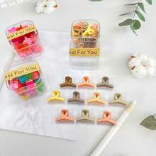 10 piezas Clips de pelo de estilo princesa de plástico ABS de unicolor, aleatorio, pequeño y lindo para Navidad, accesorios de moda para el cabello, clips para el flequillo, accesorios de invierno para el cabello