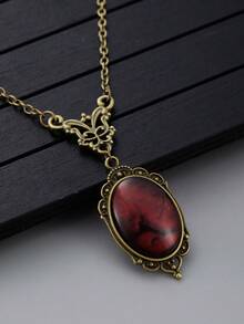 1 件哥特式复古红色石英水晶项链蝴蝶项链吸血鬼浮雕女巫珠宝配饰复古窒息项链