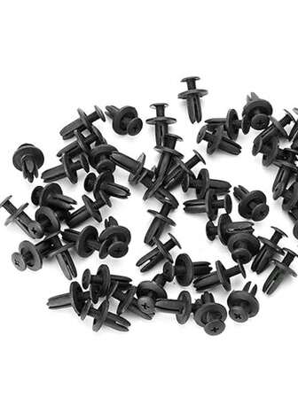 50 Pieces /100pcs Of 6mm Plastic Rivet Fasteners, Suitable For Car Door Panel T-Clips, Er Push Retainers, Er Rivets And Door T-Clip Sets
