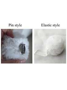 Solid Color Cute Fluffy Rabbit Tail Decor, Suitable For Daily Wear - Multicolor - View 8