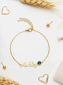 Customized Name Anklet, Personalized Anklet, Gold Name Anklet, Name Anklet, Customized Jewelry, Bridesmaid Gift, Boho Beach Jewelry - Stainless Steel Cuban Link Anklet For Women, Beach Anklet, Mother's Day, Valentine's Day, Thanksgiving, Birthday, Anniversary, Best Gift. Christmas, Thanksgiving Gift