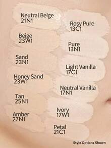 伊蒂之屋双效持久粉底液 21W1，质地轻盈，易于涂抹，打造自然妆效，持久不脱妆，半哑光妆效，均匀肤色，韩式妆容 - 21W1 - 查看 5