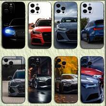 Funda de Teléfono Coche Deportivo A-Audis-R-S compatible con  16,15,14,13,12,11,Pro,X,XS,Max,XR,Plus,Mini Funda Negra Suave, Funda compatible con  17,  17 Pro,  17 Pro Max - z7 - Ver 3