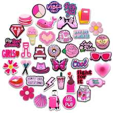 Serie rosa di charm per zoccoli e sandali, confezione casuale da 8/20/30 pezzi, decorazioni per scarpe di alta qualità, accessori popolari, ottimo regalo per adolescenti, uomini, donne e adulti - Multicolore - Visualizzare 2