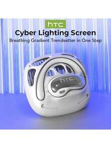 HTC Auriculares Bluetooth NE30, batería de larga duración, ajuste cómodo, iluminación multicolor, calidad de sonido nítida, portátiles, color blanco