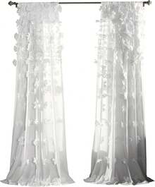 Decor Cortina Riley color marfil, 213 x 132 cm - Blanco - Ver 1