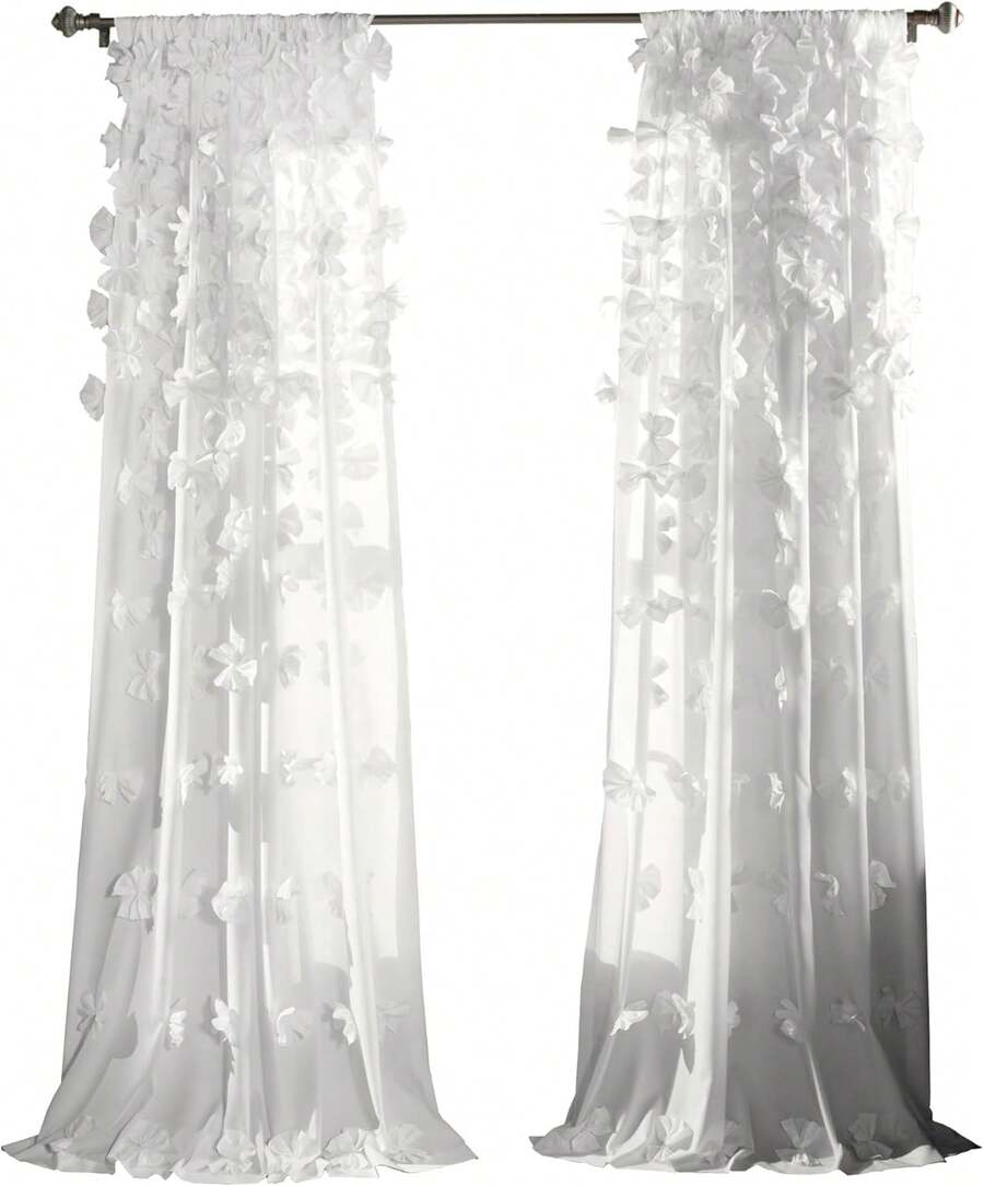 Decor Cortina Riley color marfil, 213 x 132 cm - Blanco - Ver 1