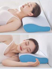 Memory Foam Pillows - Blue and White - View 1