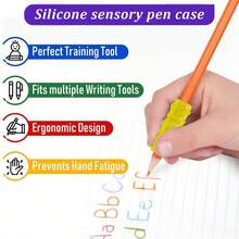 Sensory Textured Silicone Fidget, 14PCS Four Sizes Pencil Grips Handwriting,Classroom School Education Tool For Stress Anxiety ADHD & Autism ,Stuffers Gifts - Multicolor - View 5