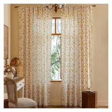 Floral Curtains 84 Inch Length, 2 Panels Semi Sheer Tassel Drapes For Bedroom, Boho Window Treatments Rod Pocket Living Room Curtains, Aesthetic Farmhouse Decor - 多色181 - 查看 1