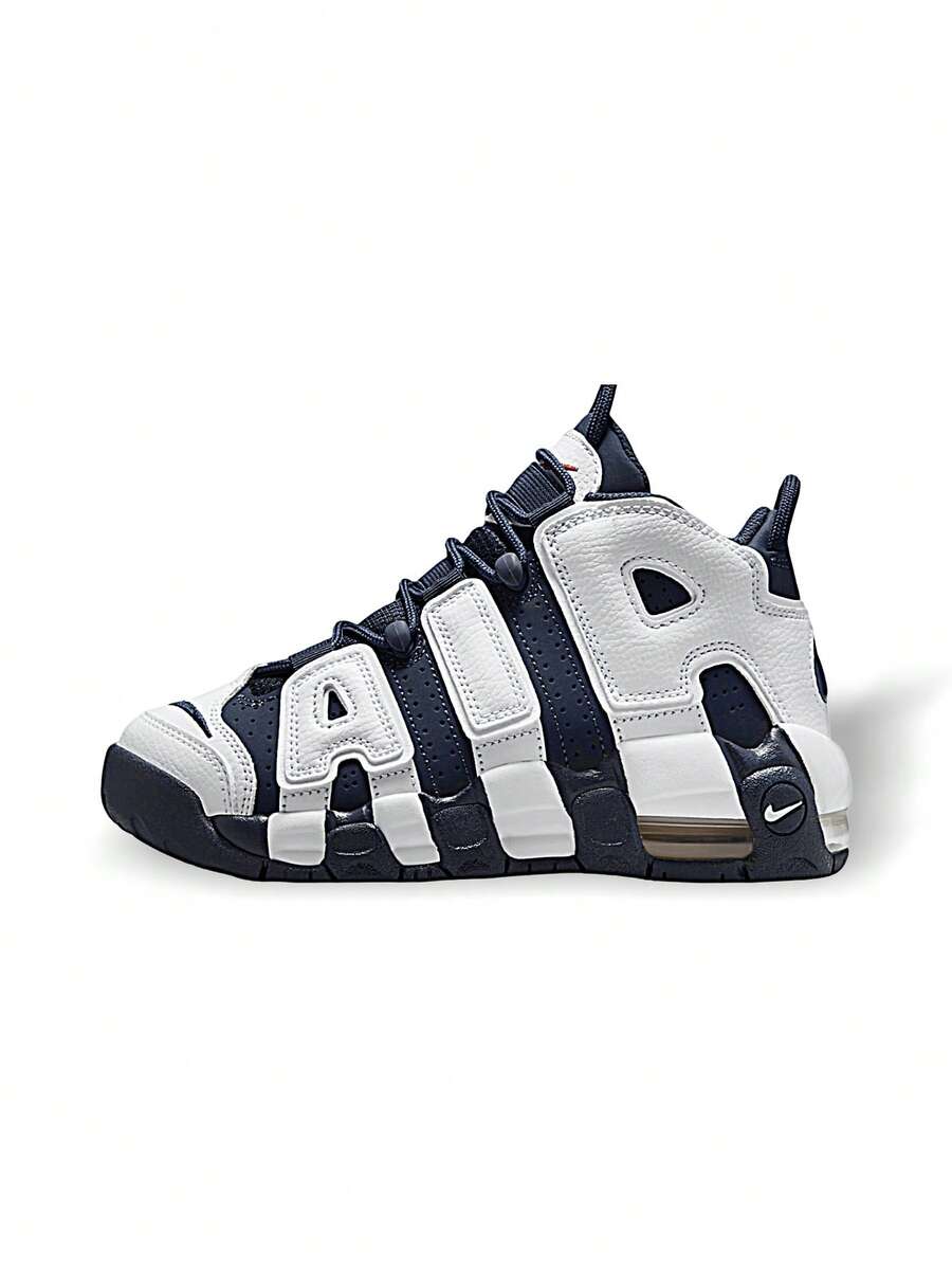 Nike Air More Uptempo 96 女款(GS)运动鞋，休闲健身轻便缓震透气，厚底设计，撞色拼接，舒适百搭，适合日常街头穿着和旅行，蓝白配色，货号FV5371-100 - 藍白 - 查看 1