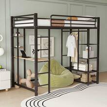 Kids Bed Frames, Headboards & Footboards - Black + Metal + 90cm*200cm - View 3