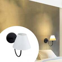 Indoor Classic Curved Wall Sconce With Dome For Living Room, Hallway, Bedroom, Bed, Headboard, Washroom Decoration - Black Cup White - View 4