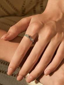 1PC Exquisite Birthstone Ring, Round Diamond Ring, Family Birthstone Ring, Colored Gemstone, Mother Grandmother Ring, Birthday Gift, Mother Gift From Ring Ring To Diamond, Every Step Is Defined By You,Gold,Stylish,Colorful,Vintage,Simple,Unisex,Casual,Cuties,Custom,Personalized,