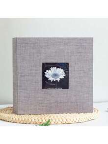 QINBEIYOU 1 Simple Linen Creative Gift 6-Inch Photo Album Paper Core Pocket Style Photo Storage Book DIY Photo Album Collection