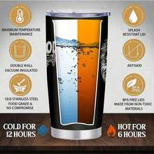 1pc 20 Oz Stainless Cup, Sublimation Mug, Rust Resistant Stainless Steel Ensures Longevity, Coffee Bar Accessory, Enjoying Lemonade While Sunbathing At The Beach, Hot And Cold, Incensed Spirituality Tri