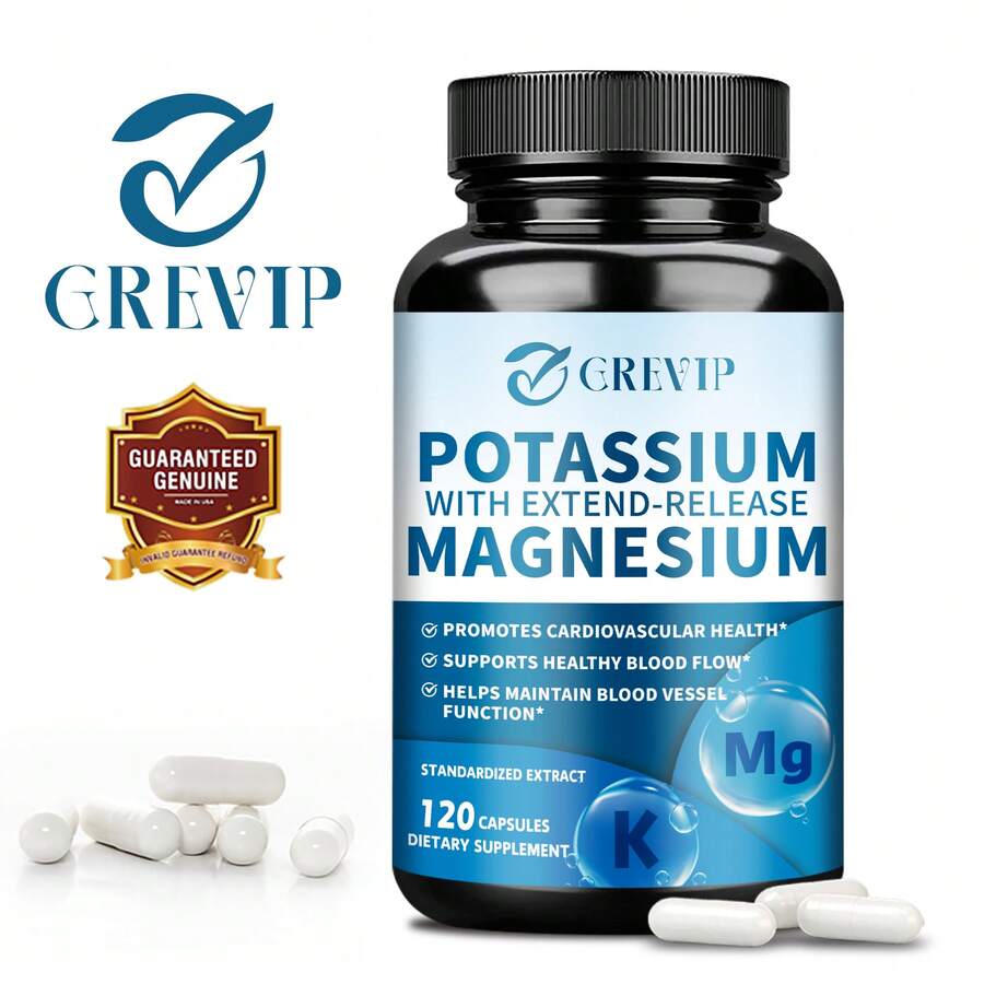 BUPORAI Potasio + Magnesio - Favorece La Circulación Sanguínea Saludable, El Fortalecimiento Óseo Y El Crecimiento Muscular - 120 Unidades - 120 cápsulas - Ver 1