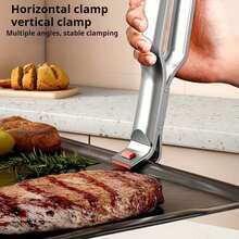 1 Piece Of Stainless Steel Anti-Scald Clip, Kitchen Bowl Taking Clip, Steaming Food Clip, Plate Anti-Scald Clip, Household High-Temperature Resistant Oven Tray Clip, Electric Stove Plate Clip, Cooking Tongs, Kitchen Gadget, Kitchen Cooking Tongs - Multicolor - View 3