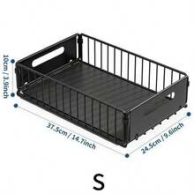 1 pezzo di organizer sottolavello con design estraibile e pellicola adesiva - Robusto ripiano portaoggetti in metallo, organizer salvaspazio per lavello per cucina, bagno, dispensa - Facile installazione, senza attrezzi richiesti, moderna finitura nera, organizer per lavello da cucina, contenitore per bagno, elegante aspetto metallizzato, montaggio senza attrezzi, ripiani estraibili